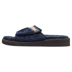 See By Chloe Scivoli piatti in pelliccia blu navy taglia 41