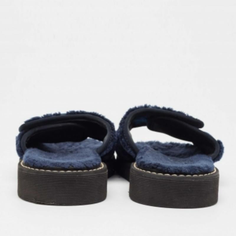 See By Chloe Scivoli piatti in pelliccia blu navy taglia 41 in vendita 1