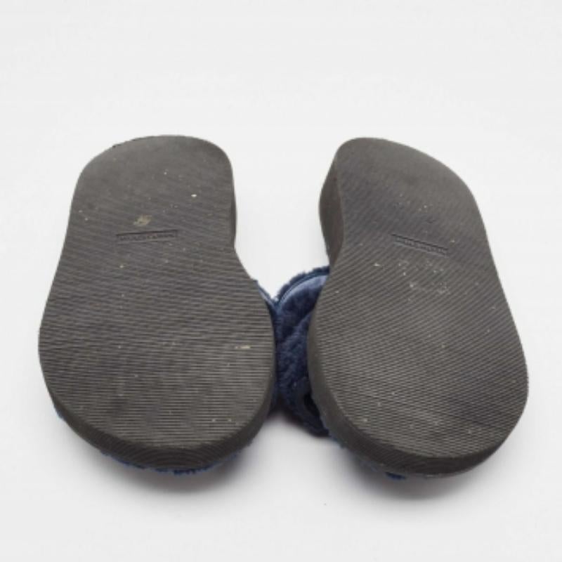 See By Chloe Scivoli piatti in pelliccia blu navy taglia 41 in vendita 2