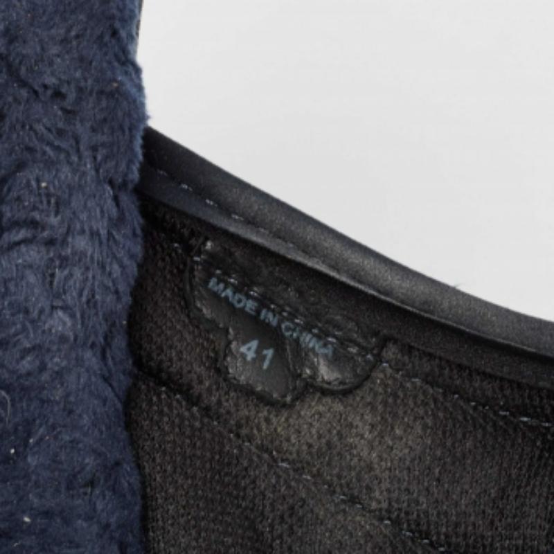 See By Chloe Scivoli piatti in pelliccia blu navy taglia 41 in vendita 4