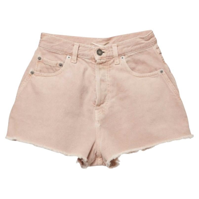 Saint Laurent Pantaloncini in denim rosa vintage Vita 24" in vendita