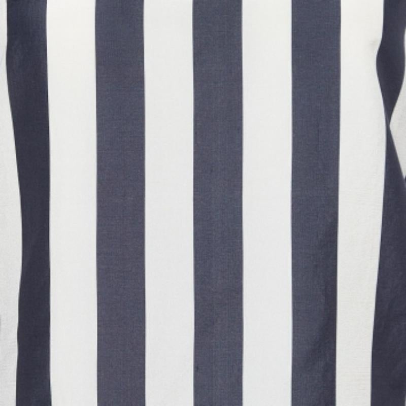 Emporio Armani Top in misto seta a righe crema/nero S in vendita 1