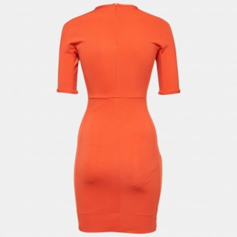 Rosso Diane von Furstenberg Mini Abito Bodycon in maglia elastica arancione XS in vendita