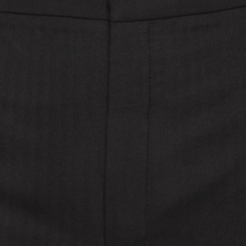 Nero Saint Laurent Pantaloncini chino in lana nera S in vendita