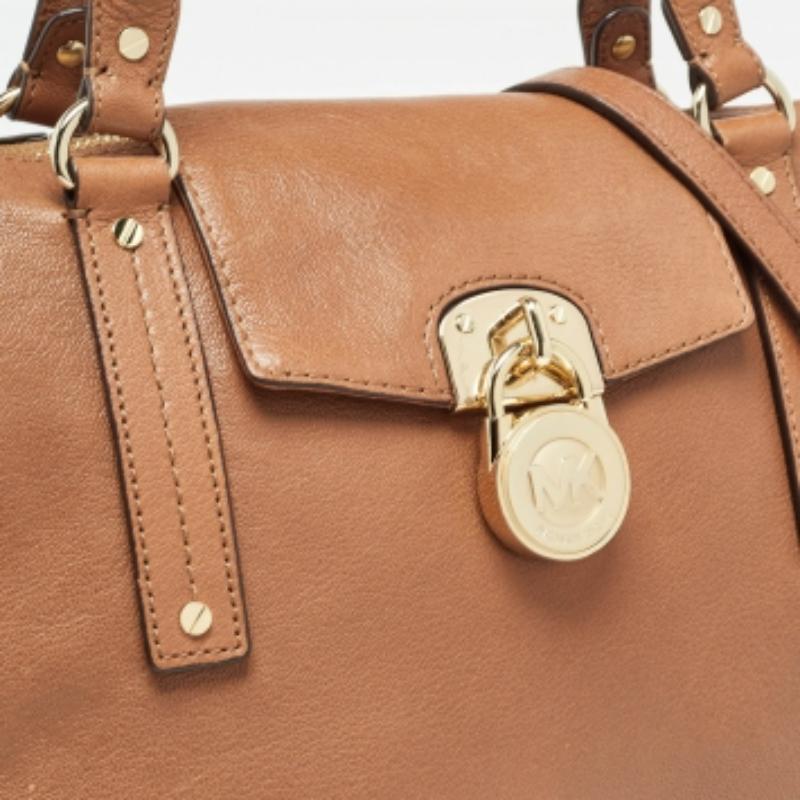 MICHAEL Michael Kors Hamilton Schulranzen aus braunem Leder im Angebot 2