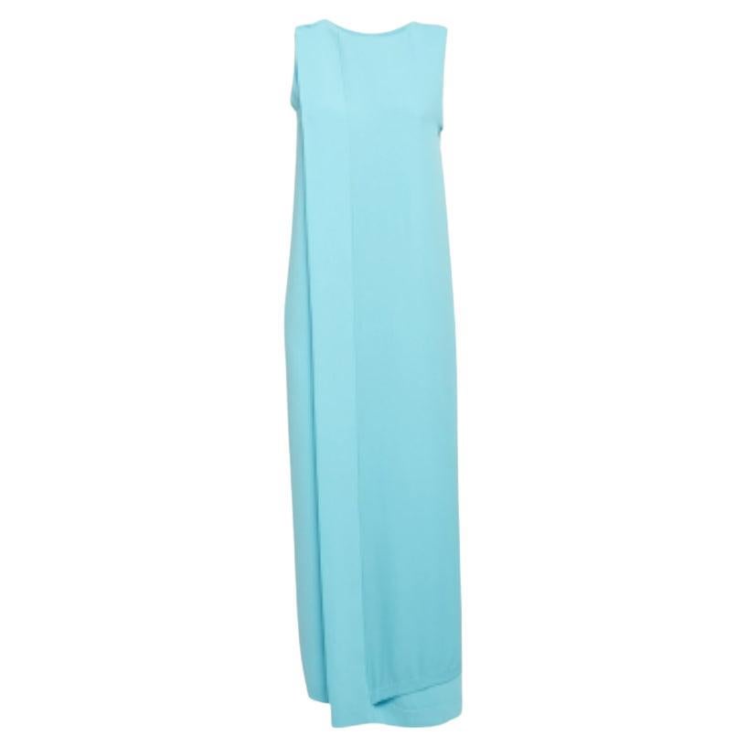 Diane von Furstenberg - Maxi abito avvolgente in crepe stretch blu - S in vendita