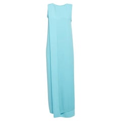 Diane von Furstenberg - Maxi abito avvolgente in crepe stretch blu - S