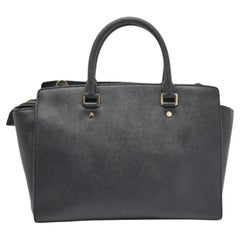 MICHAEL Michael Kors Black Saffiano Leather Large Selma Satchel