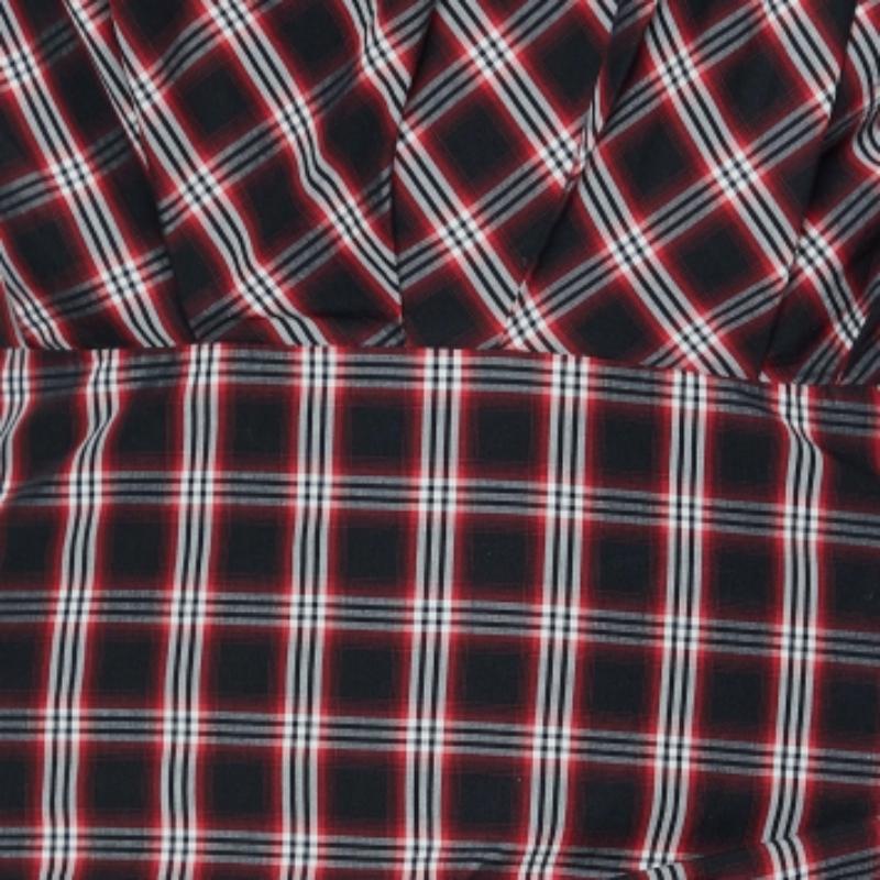 Isabel Marant Etoile - Mini robe Oria en coton plissé noir/rouge S Pour femmes en vente