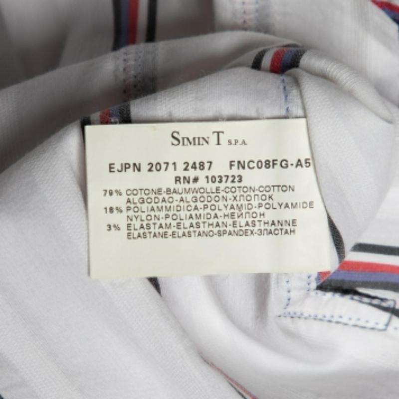 Grigio Emporio Armani White Camicia a maniche lunghe in cotone Misura a righe S. S. White in vendita