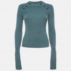Isabel Marant Etoile Green Wool Blend Knit Button Detailed Sweater XS