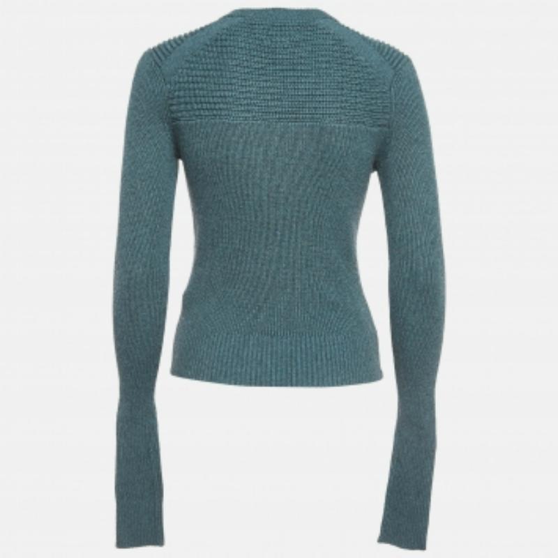 Isabel Marant Etoile Jersey de punto de mezcla de lana verde con detalle de botones XS en venta 1