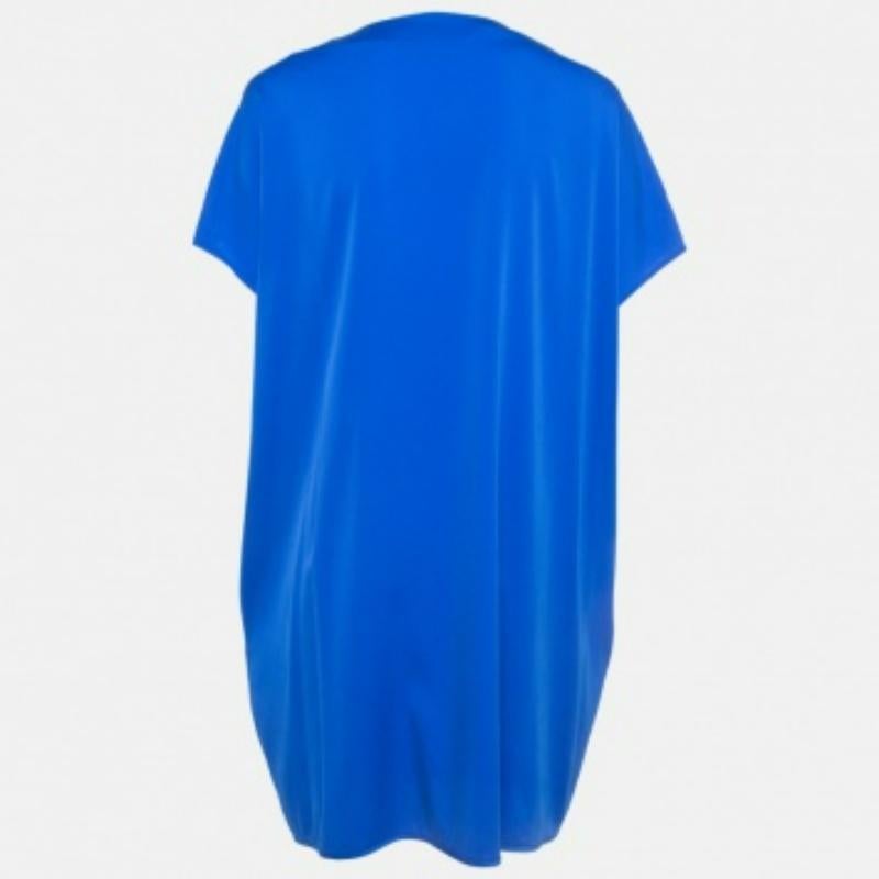 Blu Diane Von Furstenberg - Vestito a turni in raso elasticizzato blu M. in vendita