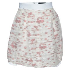 D&G White Fil Coupe Silk Mini Skirt XS