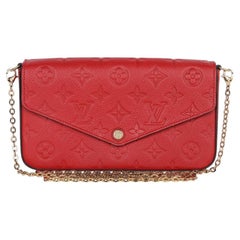 Louis Vuitton Monogram Empreinte Felicie Pochette Umhängetasche in Rot