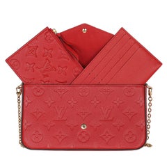Louis Vuitton Monogram Empreinte Felicie Pochette Umhängetasche in Rot