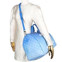 Borsa Louis Vuitton Monogram Clouds Keepall Bandoulière 50 blu, 2020