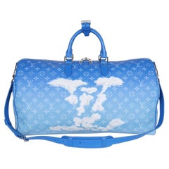 Borsa Louis Vuitton Monogram Clouds Keepall Bandoulière 50 blu, 2020