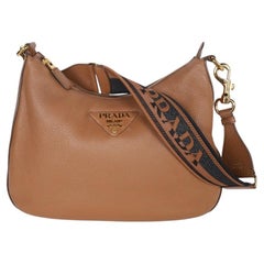 Prada Vitello Daino Soft Zippered Hobo Shoulder Bag
