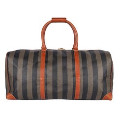 Fendi FF Striped Duffle Bag in Vintage Brown