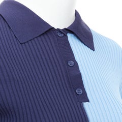 STAUD Brice blu a coste bicolore con spacchi laterali polo aderente M. I.