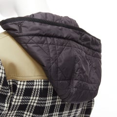 CHRISTIAN DIOR 2022 noir blanc laine vierge veste de bar doublée Cannage FR34 XS