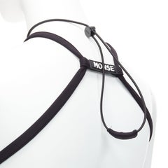 Monse in jersey nero bianco con logo posteriore sportif e cinturino halter mini abito XS
