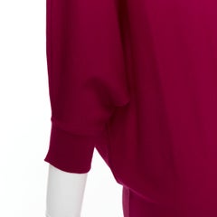 Alexander McQueen: maglione asimmetrico in lana 100% rosso lampone M. I.