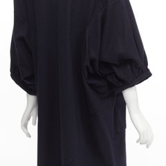 COMME DES GARCONS 2013 navy wool peterpan collar asymmetric boxy short dress S