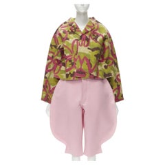 rare COMME DES GARCONS 2012 Runway 2D Flat Packed Doll green camo pink set S