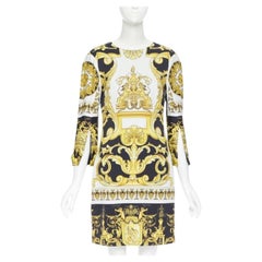 VERSACE Signature Baroque Cherub Medusa printed viscose shift dress IT38 XS
