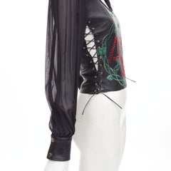 D&G DOLCE GABBANA Vintage 2001 scaled leather corset blouse IT38 XS
