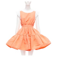 ALEXANDER MCQUEEN apricot taffeta Tromp Loeil cotton tank  flared dress IT38 XS