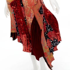rare COMME DES GARCONS 2010 Runway oriental jacquard sequins devore skirt S
