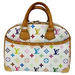 Louis Vuitton Trouville White Monogram Multicolor Hand Bag Vintage