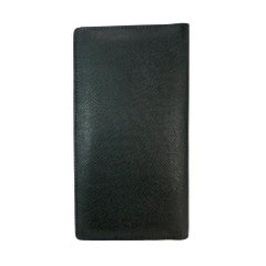 Louis Vuitton Taiga Brazza Long Bifold Dark Blue Leather Wallet