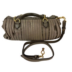 Miu Miu Nappa Plisse Beige Cammeo Bowling Bag Vintage
