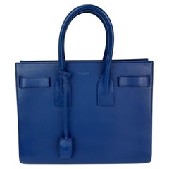 Saint Laurent Sac De Jour Blue Leather Hand Bag