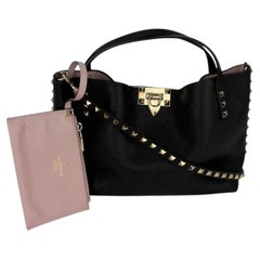 Petit sac cabas Rockstud en cuir noir de Valentino Garavani