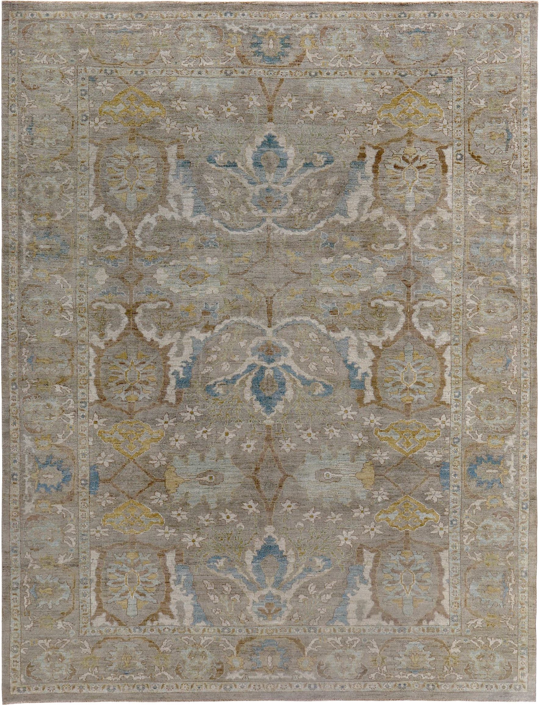 Alfombras Persas Sultanabad Rugs - Lana Azul Marfil Topo Diseño - 89261