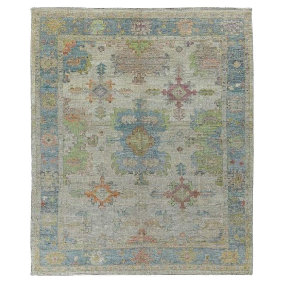 Tapis de la collection Afghanistan Rose - Laine bleu vert ivoire - 90831