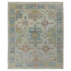 Tapis de la collection Afghanistan Rose - Laine bleu vert ivoire - 90831