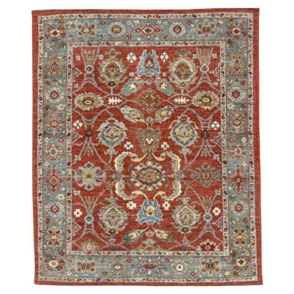 Afganistán Sultanabad Area Rugs - Lana Azul Marfil Rojo Diseño - 90825