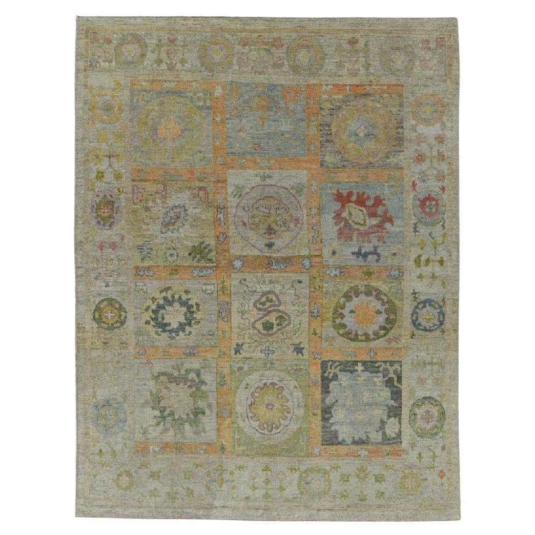 Turkey Rose Collection Area Rugs - Wool Green Ivory - 90843