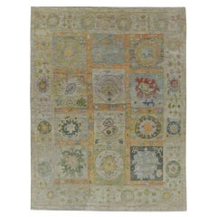 Turkey Rose Collection Area Rugs - Wool Green Ivory - 90843