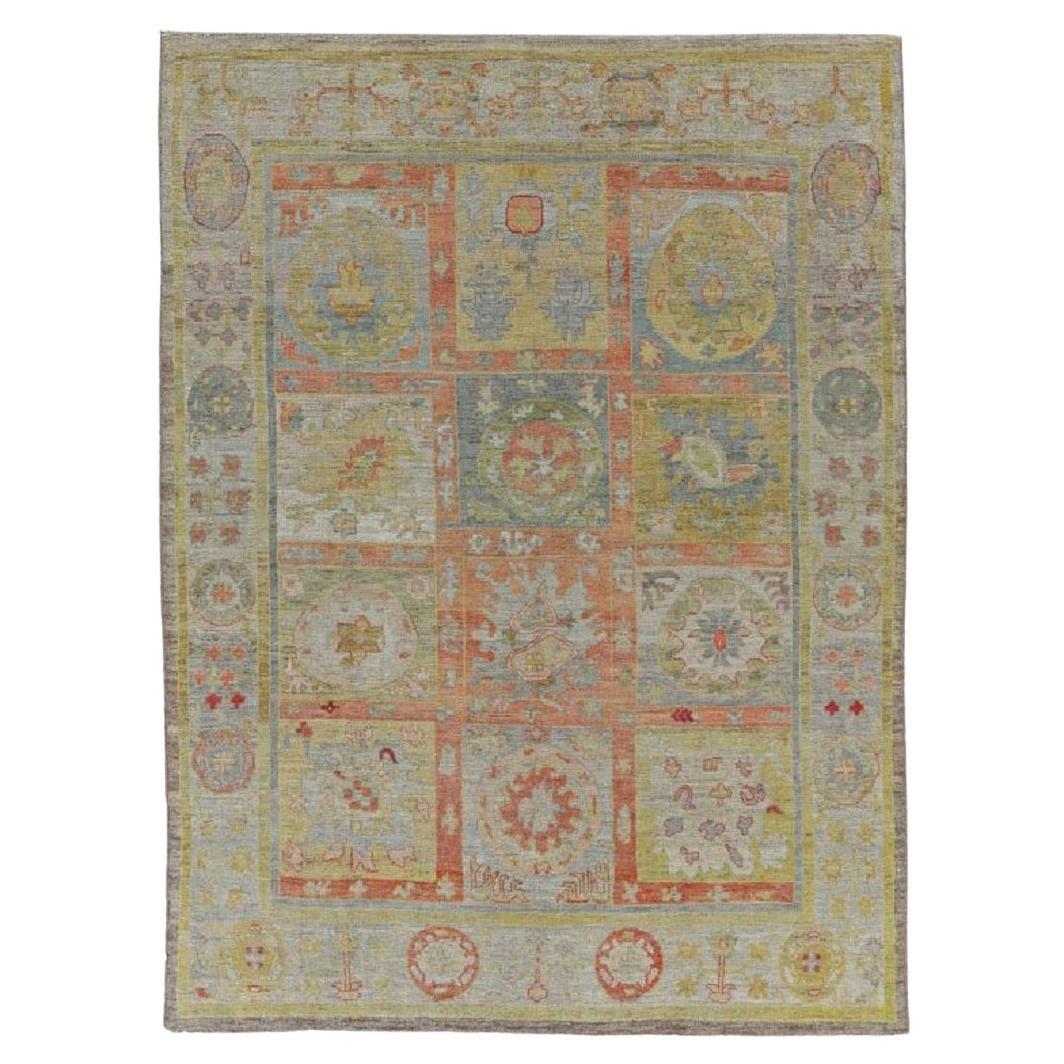 Afghanistan Rose Kollektion Teppiche - Wolle Blau Grün Elfenbein - 90885