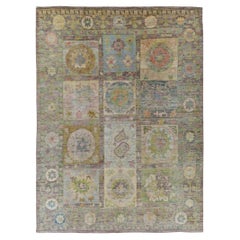 Turkey  Rose Collection Area Rugs - Wool Blue Brown Ivory - 90868