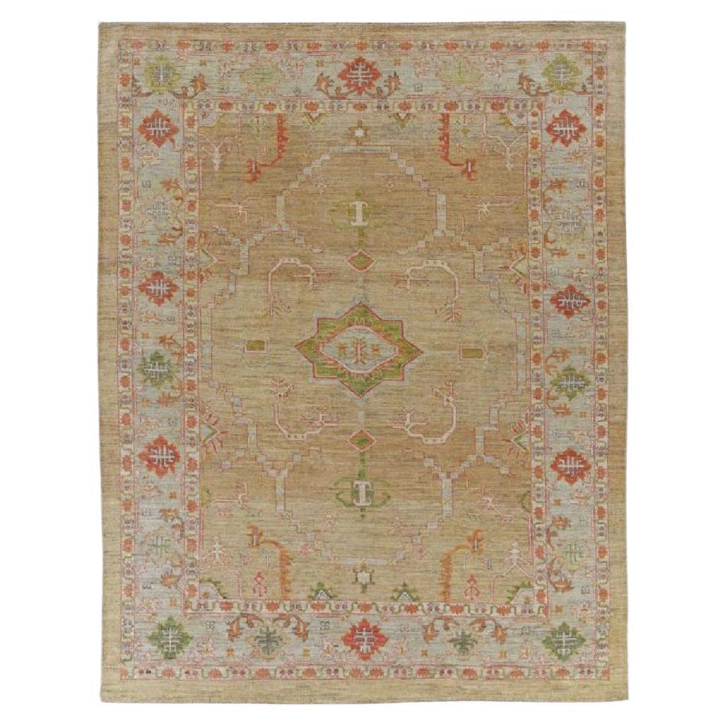 Turkey  Serapi Area Rugs - Wool Green Ivory Red Design - 90891