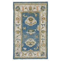 Petit tapis Afghanistan Rose Collection - Laine bleu vert ivoire - 90894