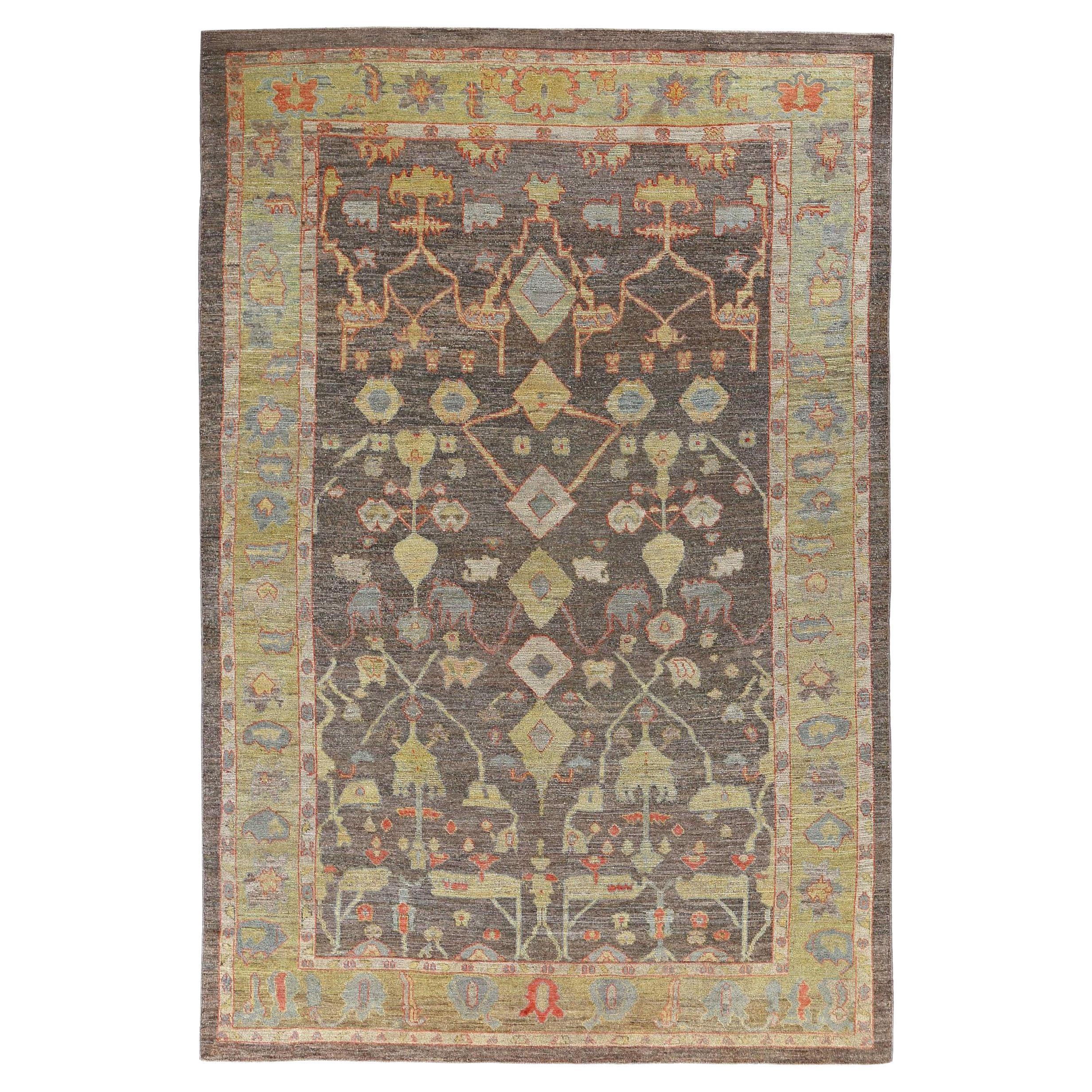 Turkish Rose Collection Area Rugs - Wool Brown Green - 90989
